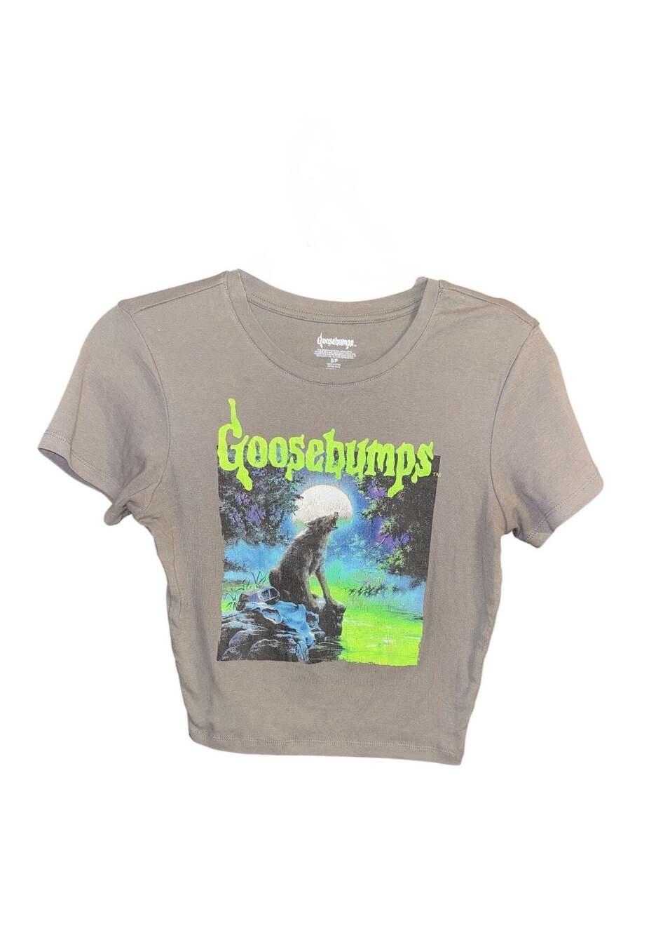 Goosebumps Werewolf Graphic Crop Top Short Sleeve T-Shirt Size S